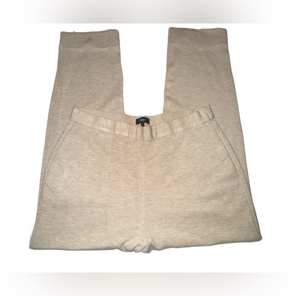Theory Heathered Khaki Pull-On Pants Size L Elastic Waist Pockets 27.5 - Picture 2 of 12